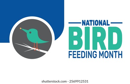 February is National Bird Feeding Month background template. Perfect for banners, cards, posters, and social media . Vector design with text inscription and classic color for a professional look