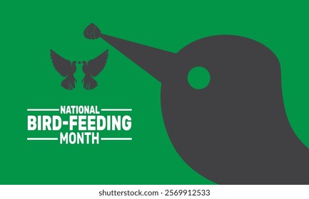 February is National Bird Feeding Month background template. Perfect for banners, cards, posters, and social media . Vector design with text inscription and classic color for a professional look