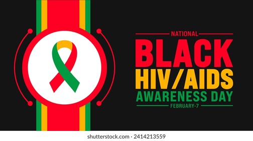 February is National Black HIV AIDS Awareness Day background template with USA flag theme concept. Holiday concept. use to background, banner, placard, card, and poster design template