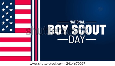 February is National Boy Scout Day background template. Holiday concept. use to background, banner, placard, card, and poster design template with text inscription and standard color. vector 