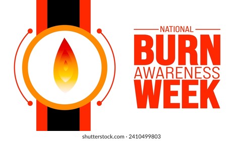 February is National burn awareness week background template. Holiday concept. background, banner, placard, card, and poster design template with text inscription and standard color. vector