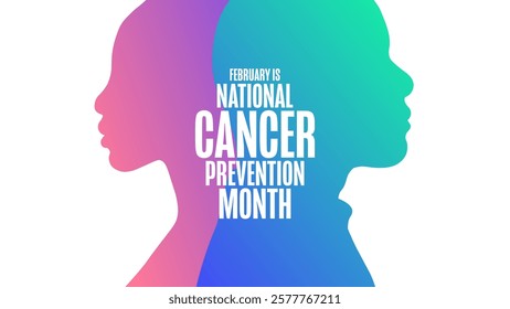 February is National Cancer Prevention Month. Holiday concept. Template for background, banner, card, poster with text. Vector EPS10 illustration