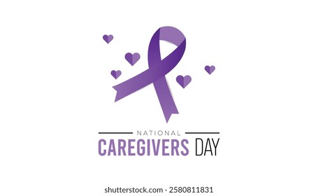 February is National Caregivers Day. Vector template Design for banner, greeting card, poster, prints, social media post ,flyer , T shirt with background.