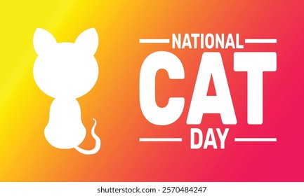 February is National Cat Day background template. Perfect for banners, cards, posters, and social media .Vector design with text inscription and classic color for a professional look