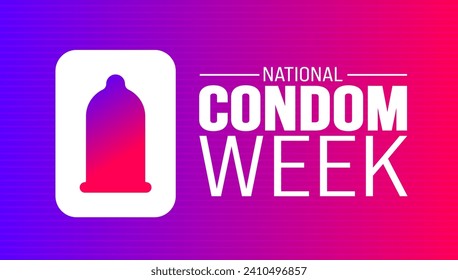 February is National Condom Week background template. Holiday concept. background, banner, placard, card, and poster design template with text inscription and standard color. vector illustration.