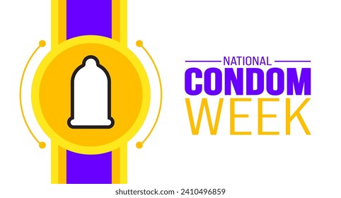February is National Condom Week background template. Holiday concept. background, banner, placard, card, and poster design template with text inscription and standard color. vector illustration.