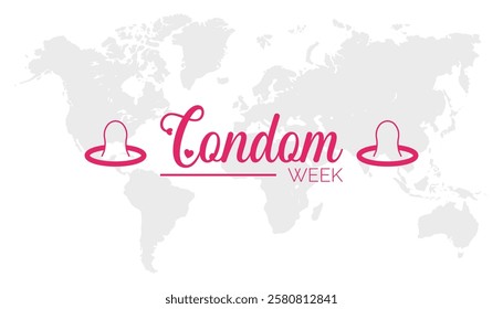 February is National Condom Week. Vector template Design for banner, greeting card, poster, prints, social media post ,flyer , T shirt with background.