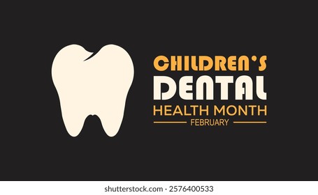 February is National Children’s Dental Health Month. Vector template Design for banner, greeting card, poster, prints, social media post ,flyer , T shirt with background.