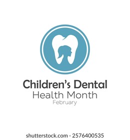 February is National Children’s Dental Health Month. Vector template Design for banner, greeting card, poster, prints, social media post ,flyer , T shirt with background.