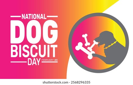 February is National Dog Biscuit Day background template. Perfect for banners, cards, posters, and social media . Vector design with text inscription and classic color for a professional look