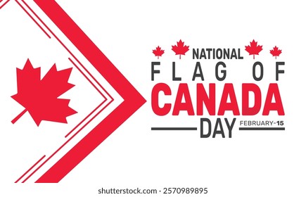 february is national flag of canada day background template. Perfect for banners, cards, posters, social media. Vector design with text inscription and classic color for a professional look