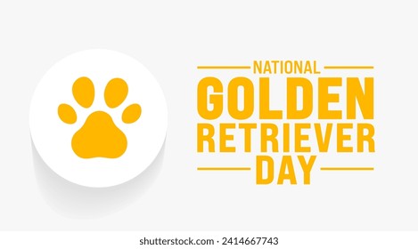 February is National Golden Retriever Day background template. Holiday concept. background, banner, placard, card, and poster design template with text inscription and standard color. vector