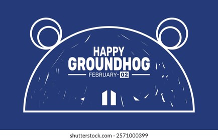 February is National Groundhog Day background template. Perfect for banners, cards, posters, and social media. Vector design with text inscription and classic color for a professional look