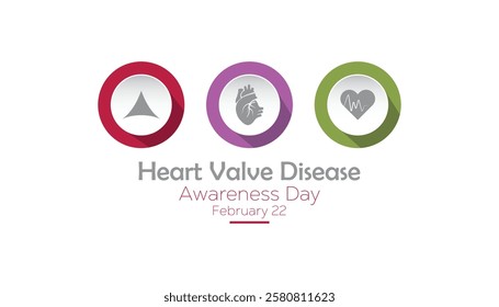 February is National Heart Valve Disease Awareness Day. Vector template Design for banner, greeting card, poster, prints, social media post ,flyer , T shirt with background.