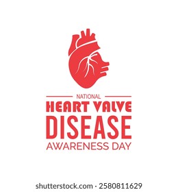 February is National Heart Valve Disease Awareness Day. Vector template Design for banner, greeting card, poster, prints, social media post ,flyer , T shirt with background.