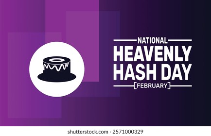 February is National Heavenly Hash Day background template. Perfect for banners, cards, posters, and social media. Vector design with text inscription and classic color for a professional look