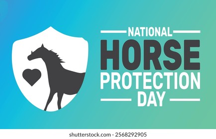 February is National Horse Protection Day background template. Perfect for banners, cards, posters, and social media. Vector design with text inscription and classic color for a professional look