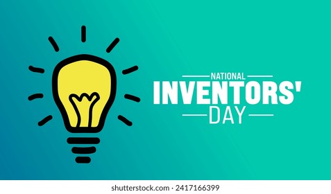 Februar ist eine Hintergrundvorlage zum National Inventors Day. Urlaubskonzept. Hintergrund-, Banner-, Plakat-, Karten- und Plakatdesign-Vorlage mit Texteinschrift und Standardfarbe. Vektorgrafik.