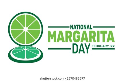 February is National Margarita Day background template. Perfect for banners, cards, posters, and social media .Vector design with text inscription and classic color for a professional look