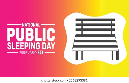 February is National Public Sleeping Day background template. Perfect for banners, cards, posters, and social media. Vector design with text inscription and classic color for a professional look