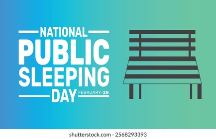 February is National Public Sleeping Day background template. Perfect for banners, cards, posters, and social media. Vector design with text inscription and classic color for a professional look