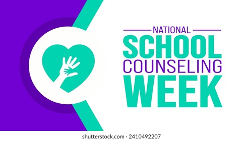 February is National School Counseling Week background template. Holiday concept. background, banner, placard, card, and poster design template with text inscription and standard color. vector 