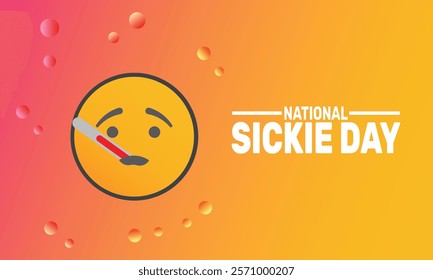 February is National sickie day background template. Perfect for banners, cards, posters, and social media. Vector design with text inscription and classic color for a professional look