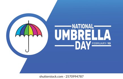 February is National Umbrella Day background template. Perfect for banners, cards, posters, and social media . Vector design with text inscription and classic color for a professional look