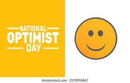 February is Optimist Day background template. Perfect for banners, cards, posters, and social media. Vector design with text inscription and classic color for a professional look