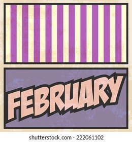 february pop art background, illustration in vector format