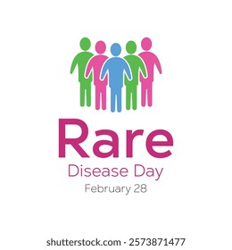 February is Rare Disease Day. Vector template Design for banner, greeting card, poster, prints, social media post ,flyer , T shirt with background.