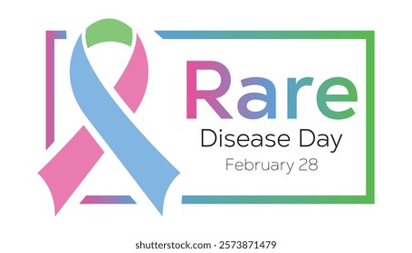 February is Rare Disease Day. Vector template Design for banner, greeting card, poster, prints, social media post ,flyer , T shirt with background.