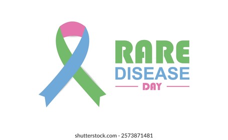 February is Rare Disease Day. Vector template Design for banner, greeting card, poster, prints, social media post ,flyer , T shirt with background.