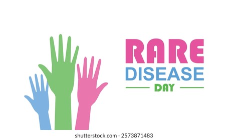 February is Rare Disease Day. Vector template Design for banner, greeting card, poster, prints, social media post ,flyer , T shirt with background.