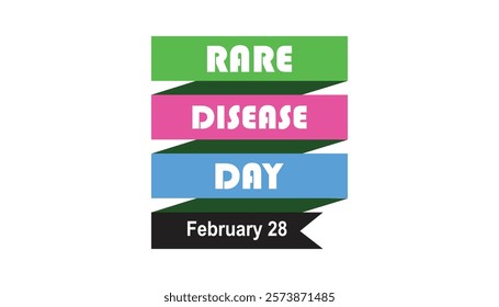 February is Rare Disease Day. Vector template Design for banner, greeting card, poster, prints, social media post ,flyer , T shirt with background.