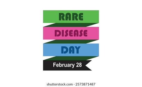 February is Rare Disease Day. Vector template Design for banner, greeting card, poster, prints, social media post ,flyer , T shirt with background.