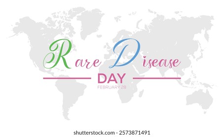 February is Rare Disease Day. Vector template Design for banner, greeting card, poster, prints, social media post ,flyer , T shirt with background.