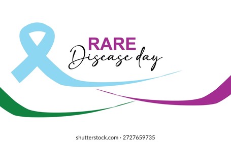 Febrero es el Día de las Enfermedades Raras. 
Diseño de Plantilla de Vector para Anuncio, tarjeta de felicitación, cartel, impresiones, publicación de redes sociales, volante, camiseta con fondo.