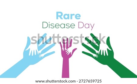 February is Rare Disease Day. 
Vector template Design for banner, greeting card, poster, prints, social media post ,flyer , T shirt with background.