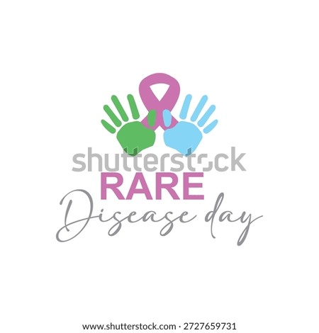 February is Rare Disease Day. 
Vector template Design for banner, greeting card, poster, prints, social media post ,flyer , T shirt with background.