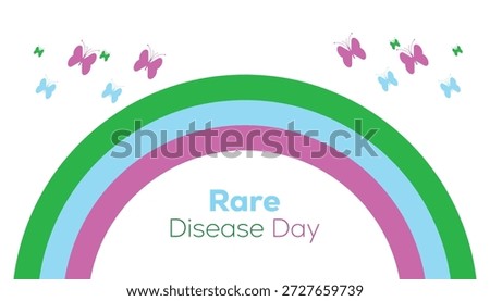 February is Rare Disease Day. 
Vector template Design for banner, greeting card, poster, prints, social media post ,flyer , T shirt with background.
