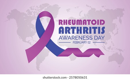 February is Rheumatoid Arthritis Awareness Day. Vector template Design for banner, greeting card, poster, prints, social media post ,flyer , T shirt with background.