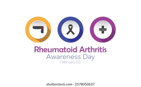 February is Rheumatoid Arthritis Awareness Day. Vector template Design for banner, greeting card, poster, prints, social media post ,flyer , T shirt with background.