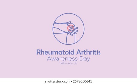 February is Rheumatoid Arthritis Awareness Day. Vector template Design for banner, greeting card, poster, prints, social media post ,flyer , T shirt with background.