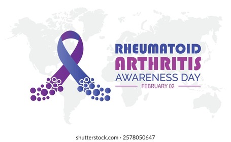 February is Rheumatoid Arthritis Awareness Day. Vector template Design for banner, greeting card, poster, prints, social media post ,flyer , T shirt with background.
