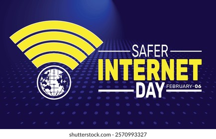 February is Safer Internet Day background template. Perfect for banners, cards, posters, and social media . Vector design with text inscription and classic color for a professional look