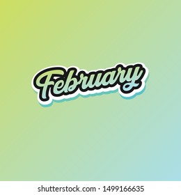 february said with hand lettering vector