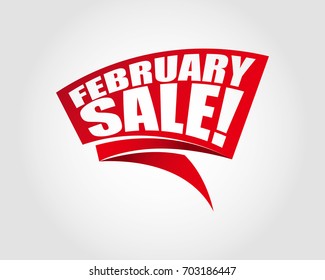 February Sale Labels Banners