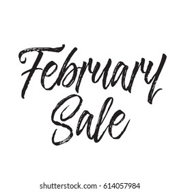 february sale, text design. Vector calligraphy. Typography poster. Usable as background.
