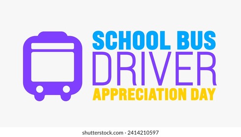 February is School Bus Driver Appreciation Day background template with usa flag theme concept. Holiday concept. use to background, banner, placard, card, and poster design template